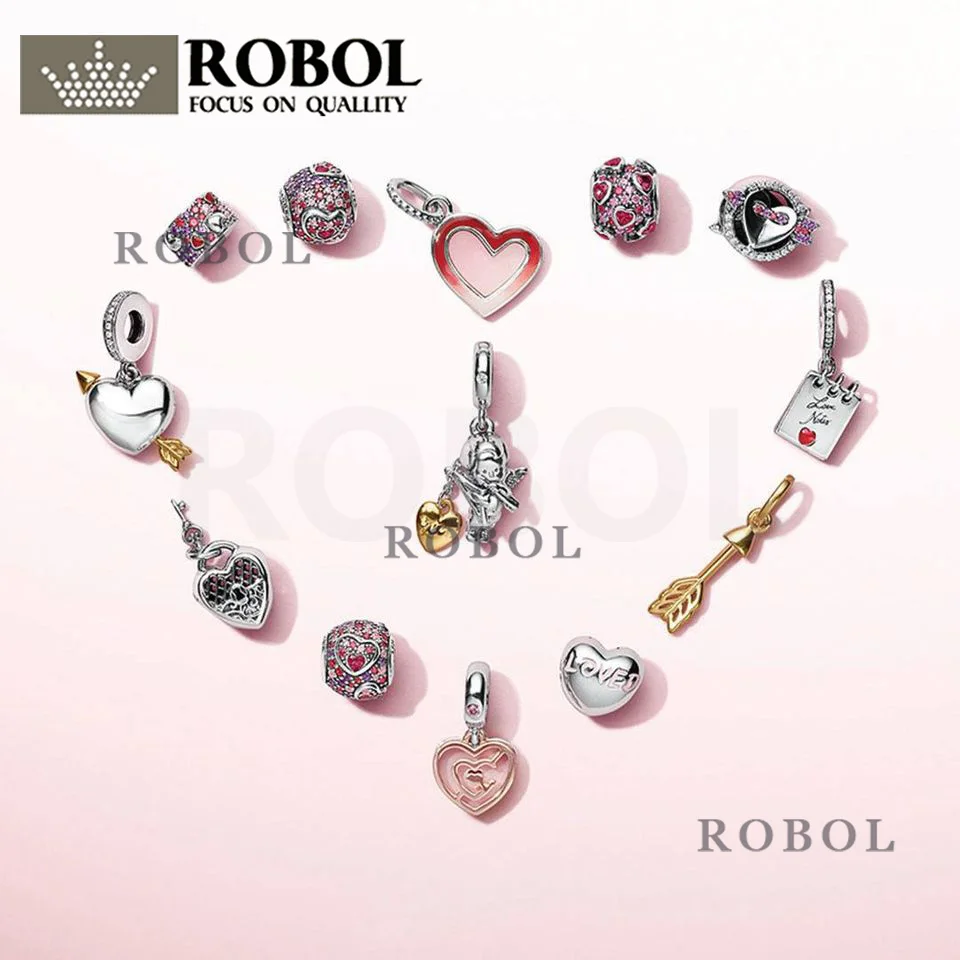 

2021 Новые популярные очаровательные ко Дню Святого Валентина серии бисером кулон из стерлингового серебра с оригинальной гравировкой, ювел...