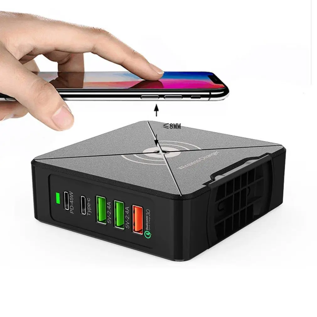 

Новинка 10 Вт Быстрая зарядка 5 портов USB зарядное устройство для путешествий умное зарядное устройство со светодиодным цифровым дисплеем с ...