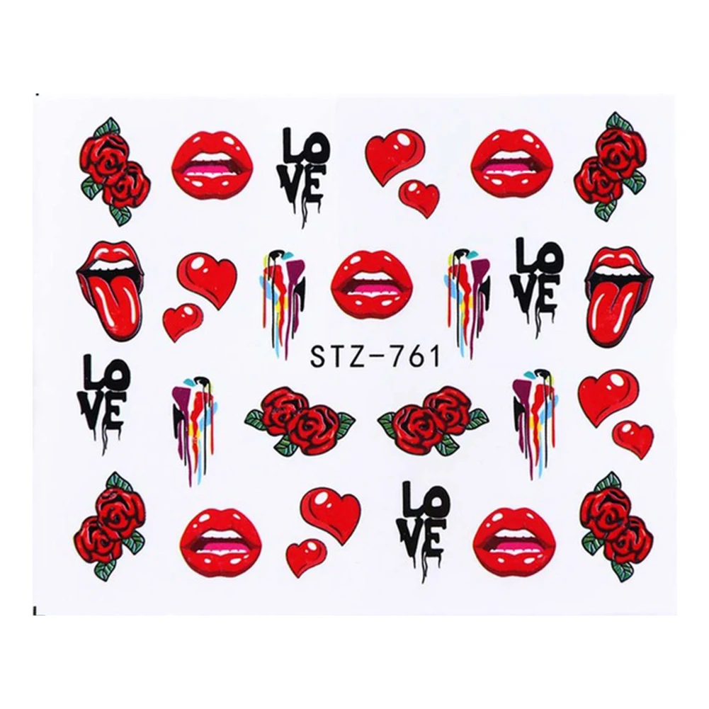 1 лист переводных наклеек для ногтей переводные наклейки сексуальные губы язык