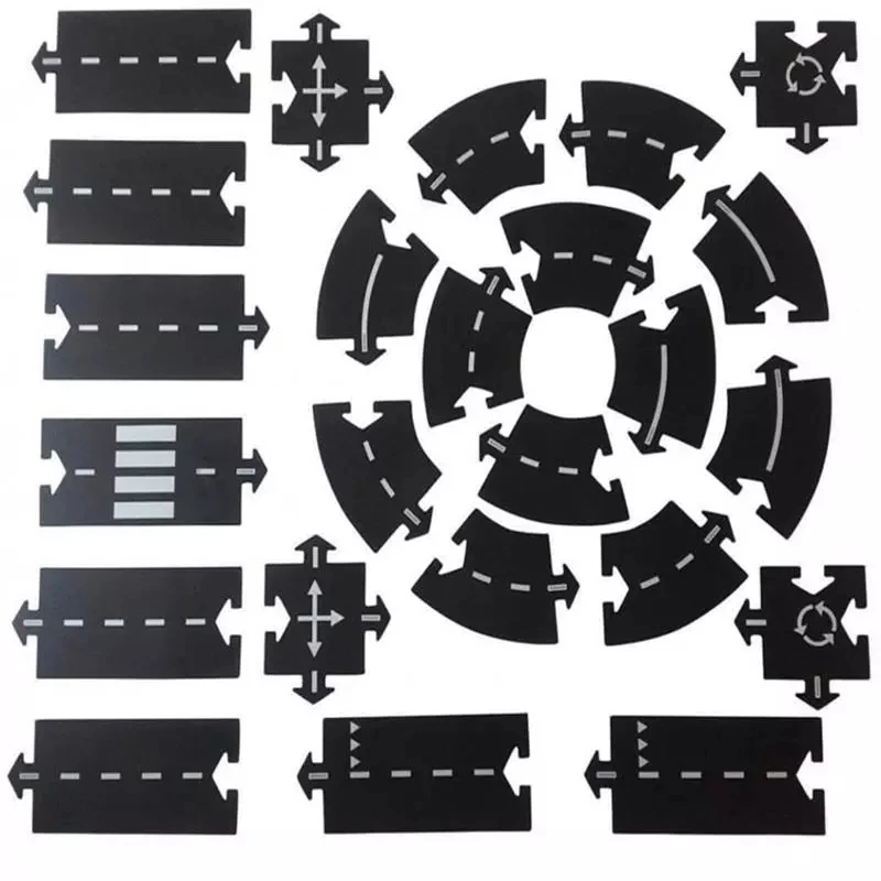 

Kids DIY Traffic Roadway Track Puzzle Educational PVC Children Road Building Motorway Toy Removable Cars Vehicle Track Boys Gift