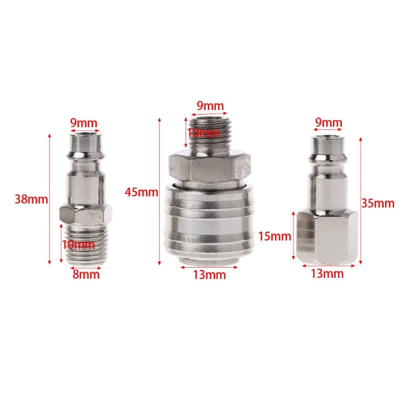 

6 Pcs EURO Air Line Hose Compressor Fitting Connector Quick Release Set 1/4" BSP