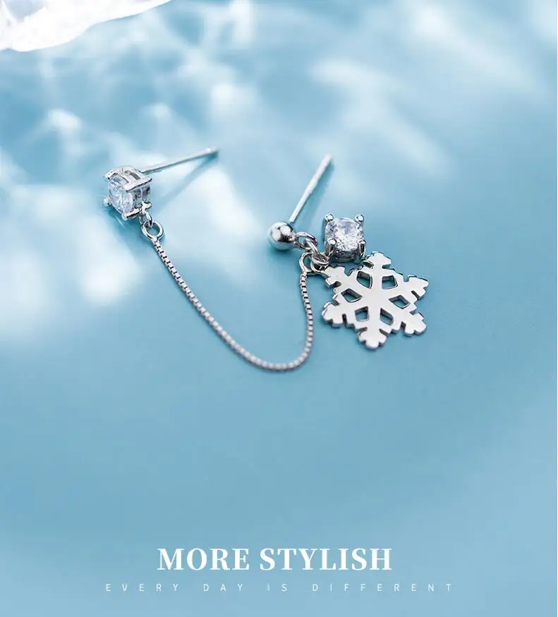 

Single Dangle Earrings 100% 925 Sterling Silver Drop Earrings Star Style with Cubic Zirconia