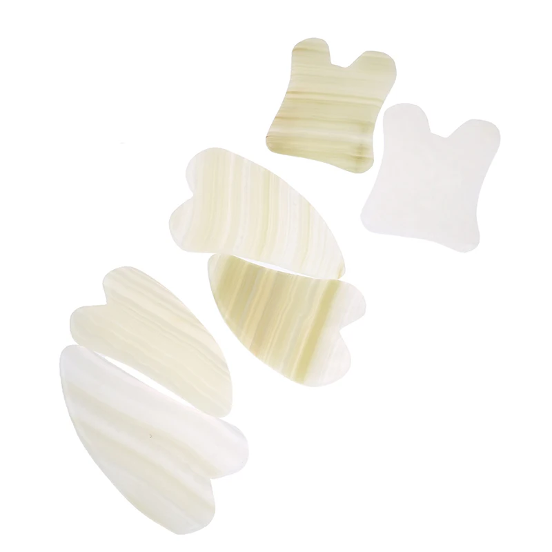 

Natural Jade Guasha Stone Board Massage Guasha Plate Jade Face Massager Scrapers Tools For Face Neck Back