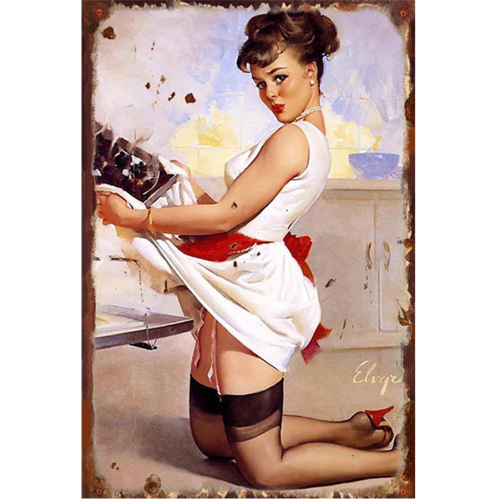 Сексуальные красивые Ретро-таблички постер металлический знак винтажная