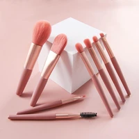 8pcs mini morandi color makeup brushes soft bristles portable beauty tools portable beginner beauty tool set