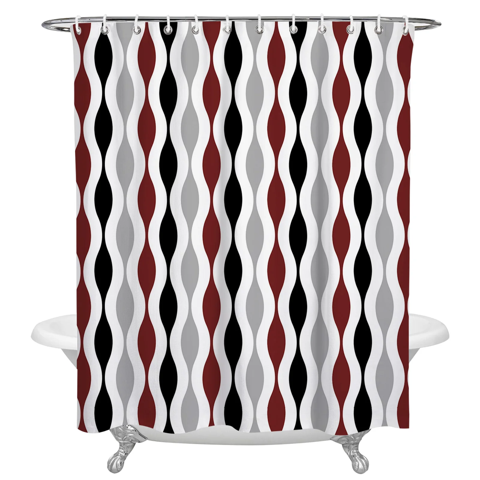 

Занавеска для душа с геометрическим рисунком, водонепроницаемая штора из полиэстера, с крючком, для ванной комнаты, дома