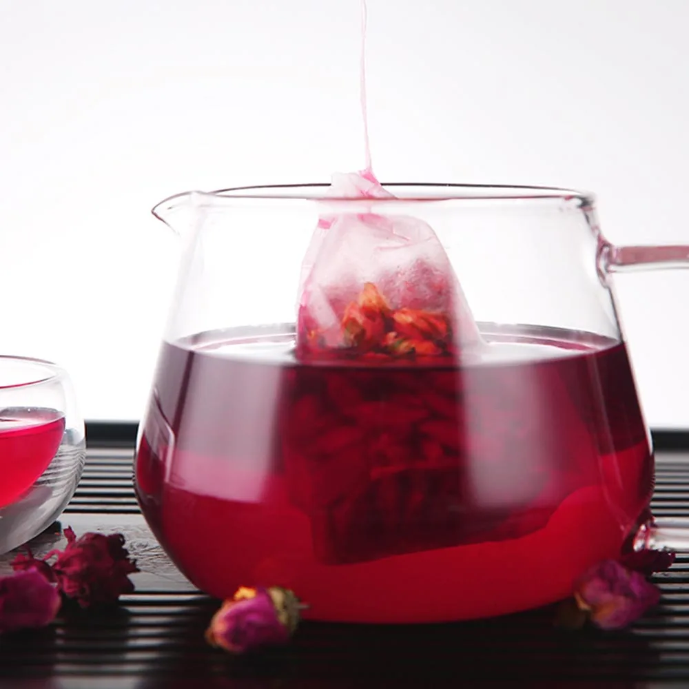 100 шт./компл. пустые ситечки для чая пакетики со шнурком одноразовые