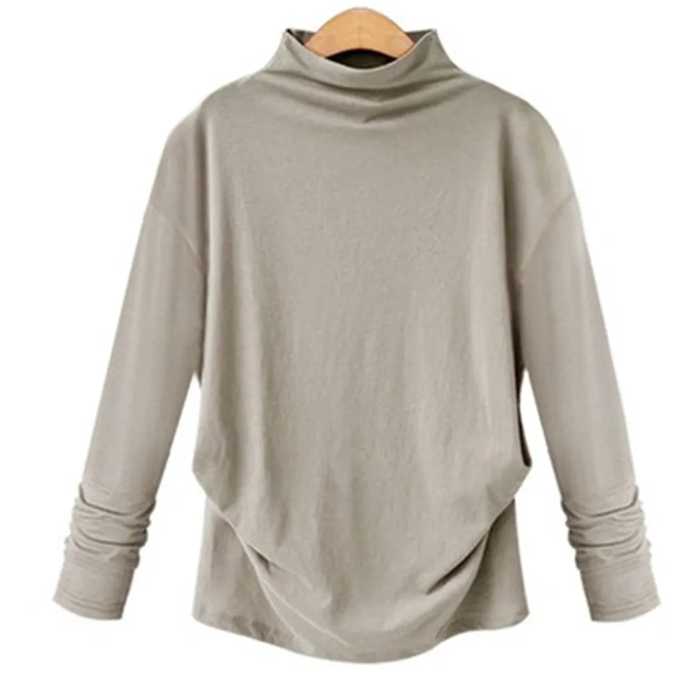 Пуловер футболки в Корейском стиле Женская одежда Сезон осень С длинными