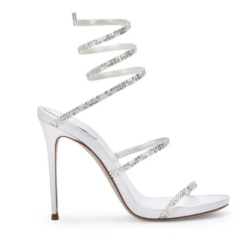 Женские сандалии-стразы леггинсы под змеиную кожу Женская обувь для вечеринок