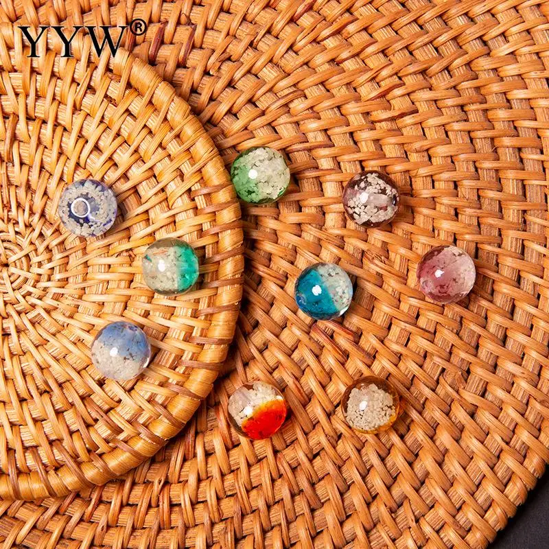 

50pcs/Bag Lampwork Glass Beads Handmade Glass Lampwork Beads Flower Simply Color For Jewelry Making Wholesale And Retail