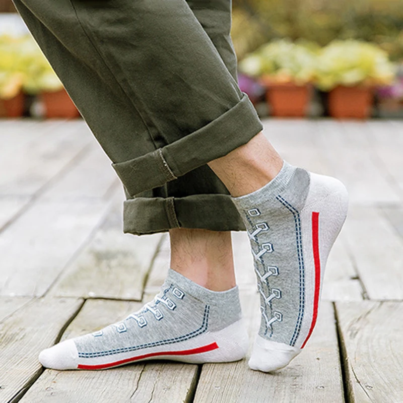 5 Pairs/lot Shoes Pattern Women Men Socks Cotton Funny Socks Girls Harajuku Short Socks Ankle Casual Soft Calcetines Mujer