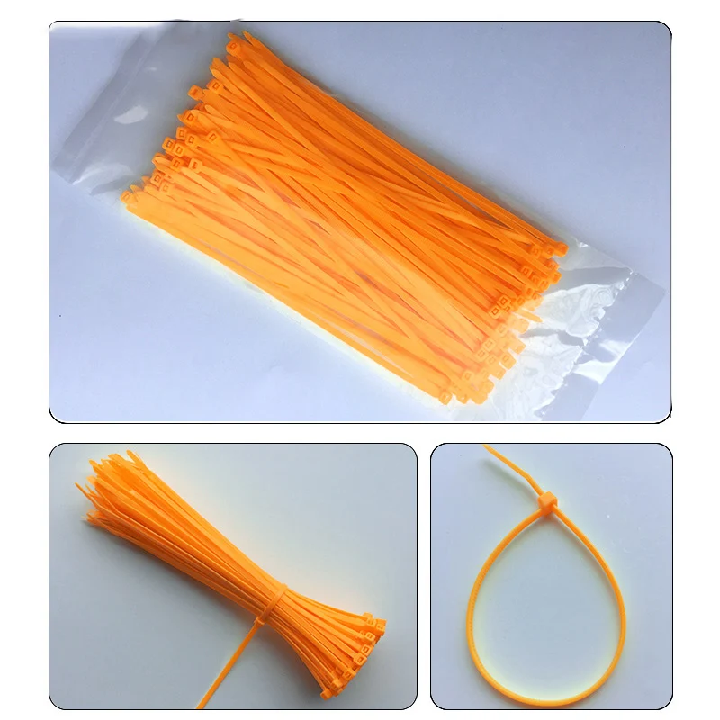 Самоблокирующиеся Нейлоновые кабельные муфты 100 шт. 10 цветов 5*250 мм цветные яркие