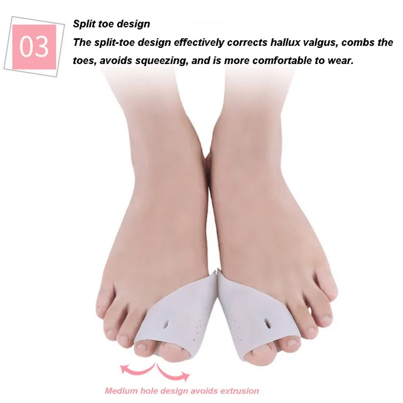 1 пара корректор вальгусной деформации с двойным отверстием для большого пальца