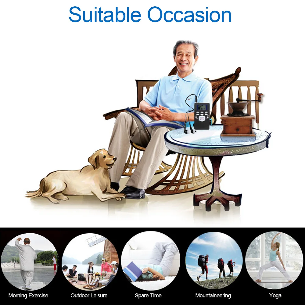 Портативный FM радиоприемник цифровые часы с ЖК экраном 1 2 дюйма|Радиоприёмники| |