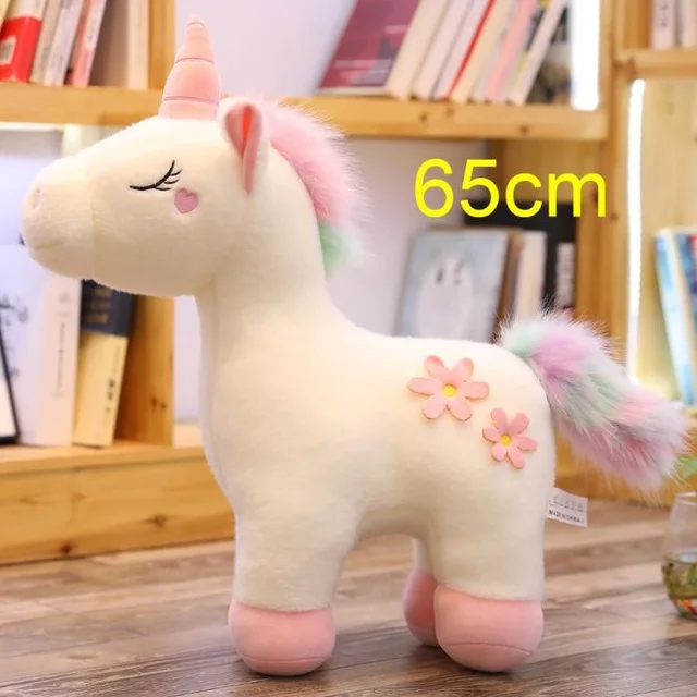 65cm stand white 100 см, большой размер, Kawaii, единорог, плюшевые игрушки, 3 вида стилей, чучело, единорог, лошадка с куклой, подушка, мягкие детские подарки, домашний декор - Цвет: 65cm stand white