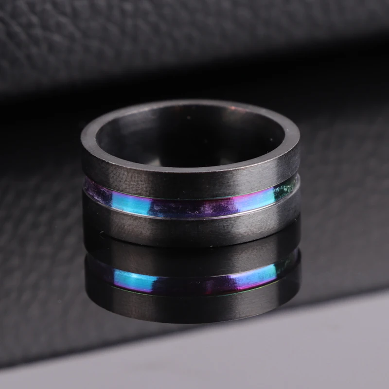 Модное мужское ювелирное изделие черное обручальное кольцо из нержавеющей стали