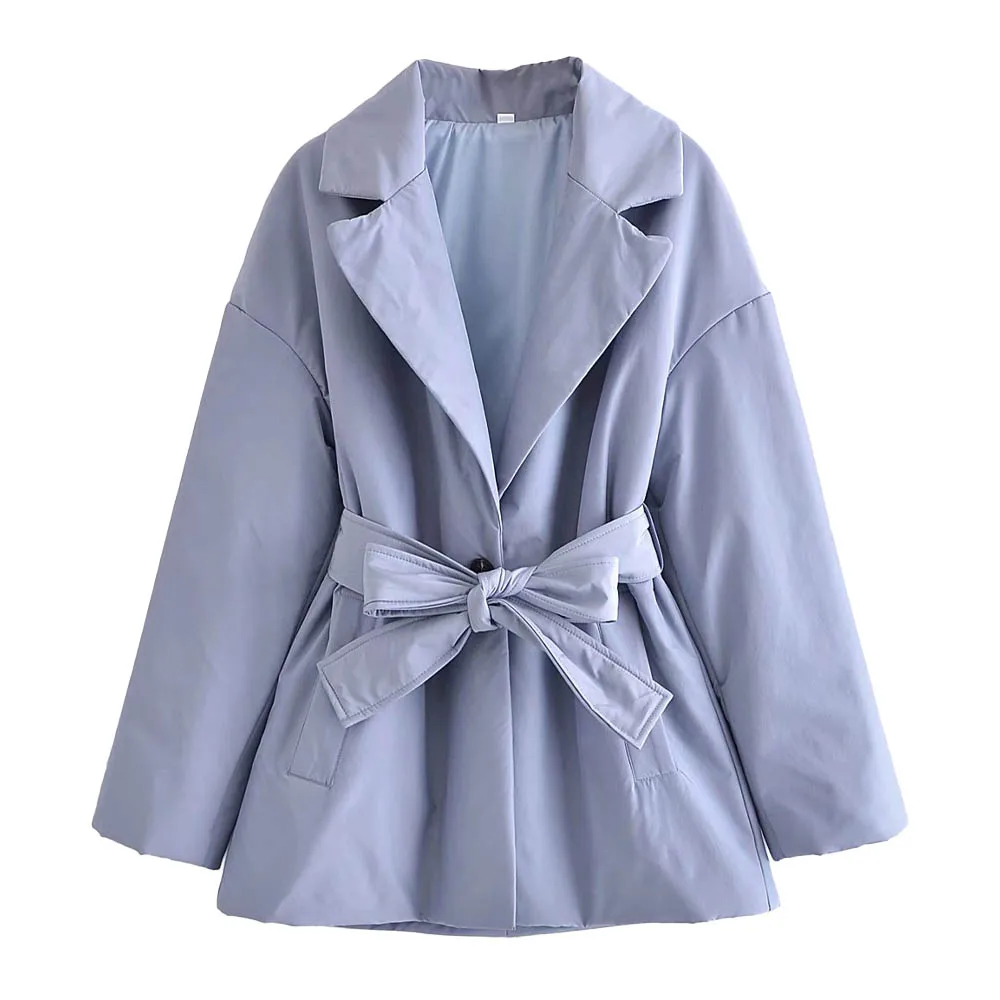 

Женская короткая хлопковая куртка Za, однотонная винтажная шикарная куртка с поясом, Осень-зима 2021