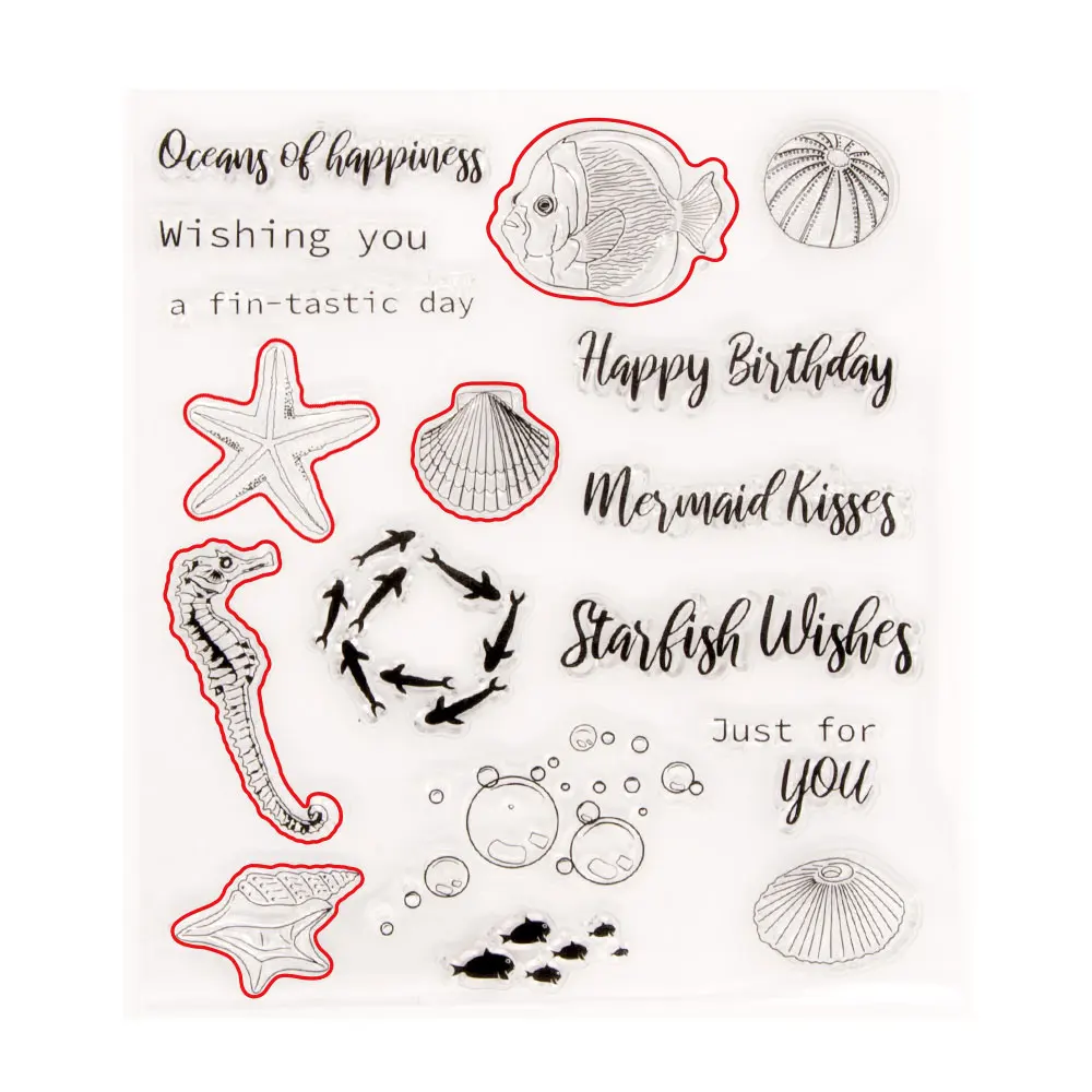 Штампы и штампы Морская жизнь прозрачный штамп альбом для скрапбукинга бумажный