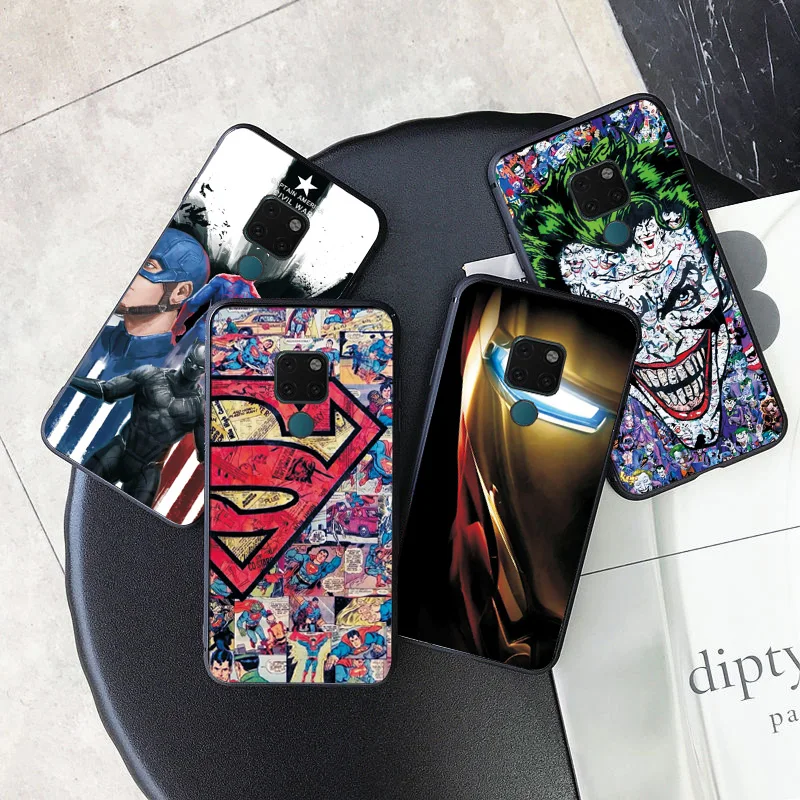 Для huawei mate 10 Lite mate 20 Pro чехол-накладка Marvel Мстители Капитан Америка Железный человек черный ТПУ для huawei Nova 2 3 2i 3i 3e