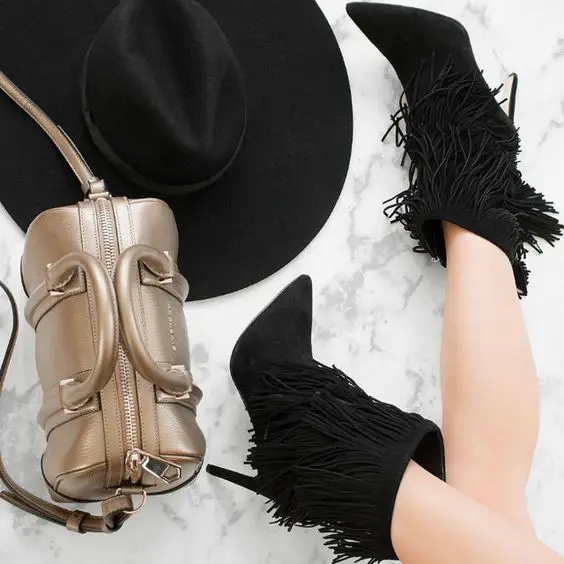 

Fashionable sexy pointed tassel Boots New tassel boots in autumn and winter