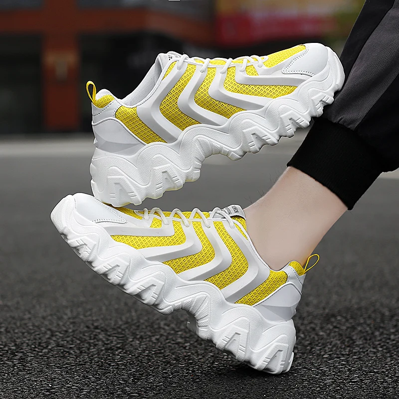 Модные мужские кроссовки для бега новинка Папины дышащая сетчатая мужская обувь