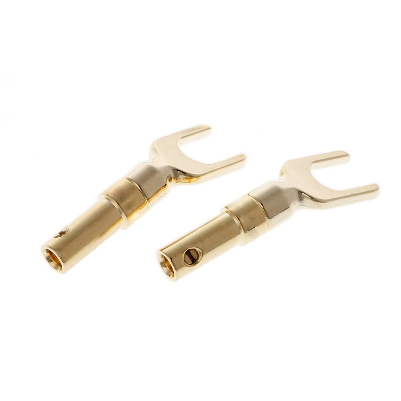 8 шт латунные позолоченные Y образные вилки для динамиков|Соединители| |