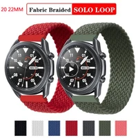20mm 22mm braied solo loop band for samsung galaxy watch 46mm42mmactive 2 gear s3 s2 nylon bracelet huawei gtgt2 pro strap