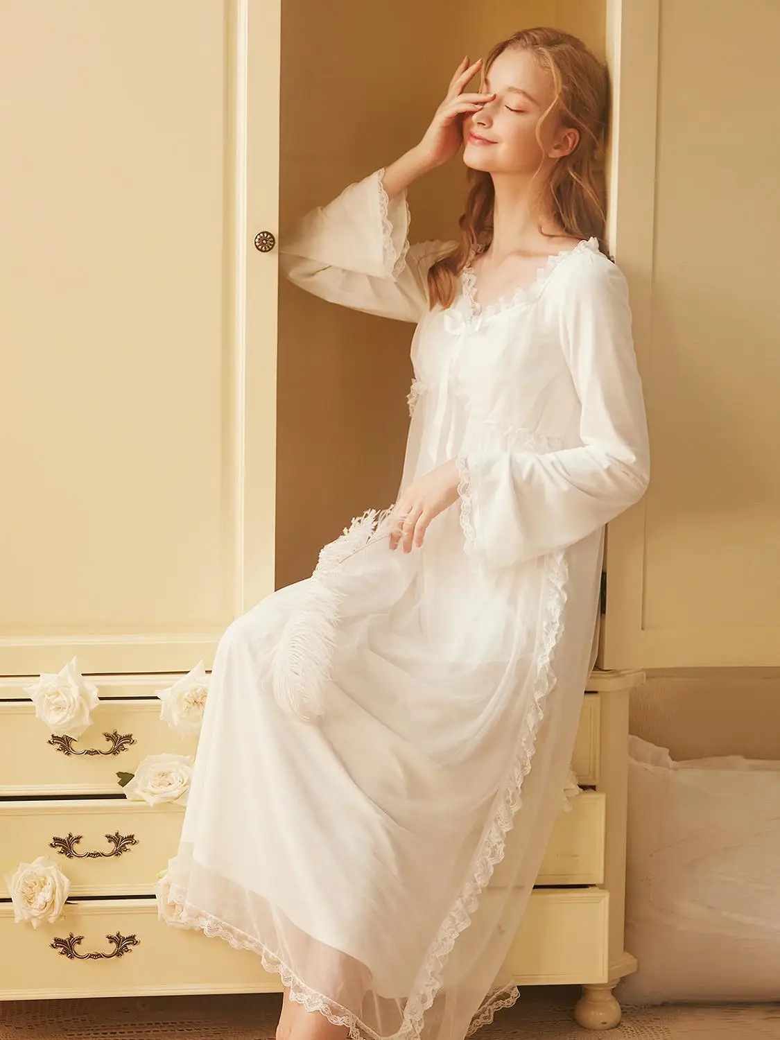 Бесплатная доставка Новинка осени 2021 ночная рубашка принцессы с изображением