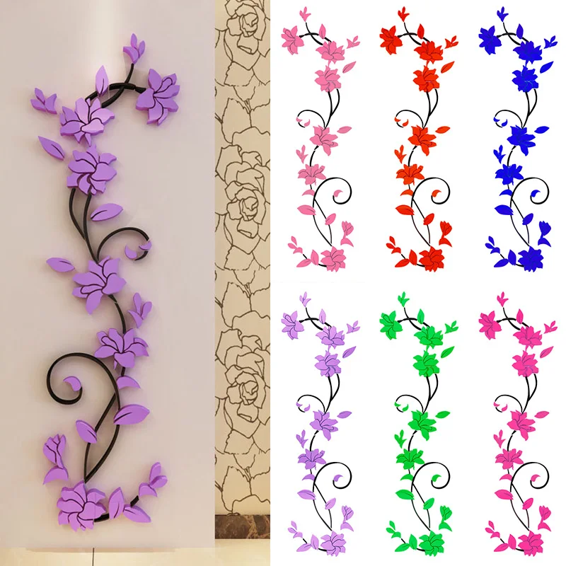 

3D Vinyl Flower Decal Decor Living Room Wall Sticker Removable Mural