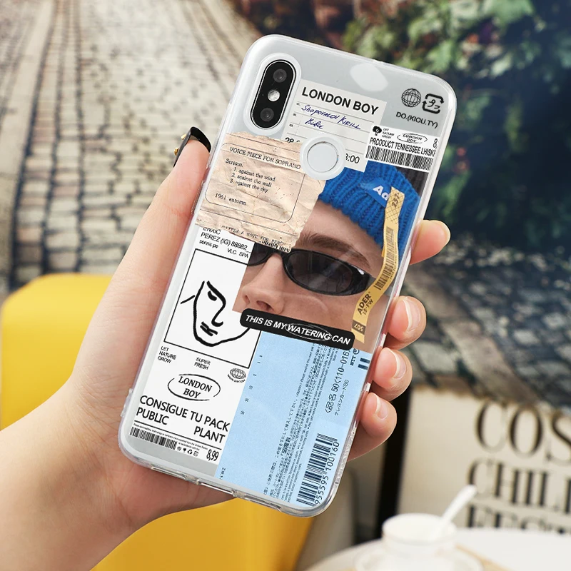 

Soft TPU Pattern Stamp Label Case For Xiaomi Redmi Mi Note 9S 9 8T 8 7 6 5 10 10T Lite Poco X3 F2 SE 9A 9C NFC K20 Pro Case Capa