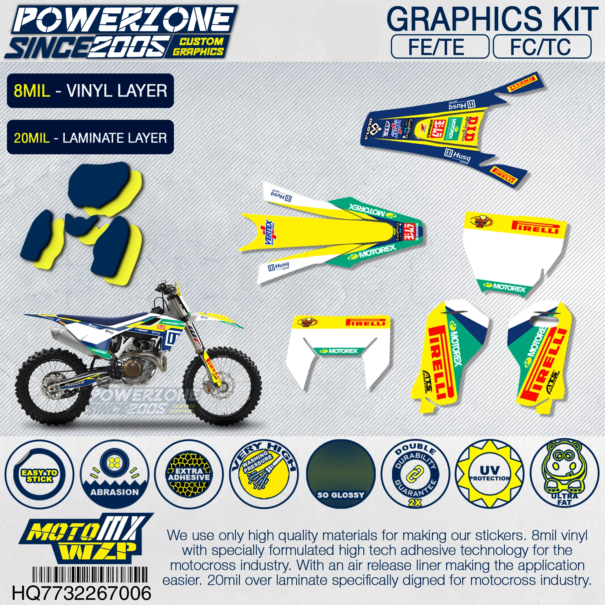 Графика команды на заказ Фоны наклейки пользовательские комплект для Husqvarna 2016-18 TC