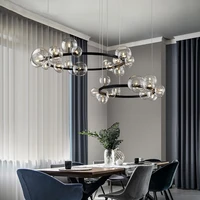 living room modern black chandeliers clear glass ball dining bedroom led chandelier lighting kids creative round hanging lamp
