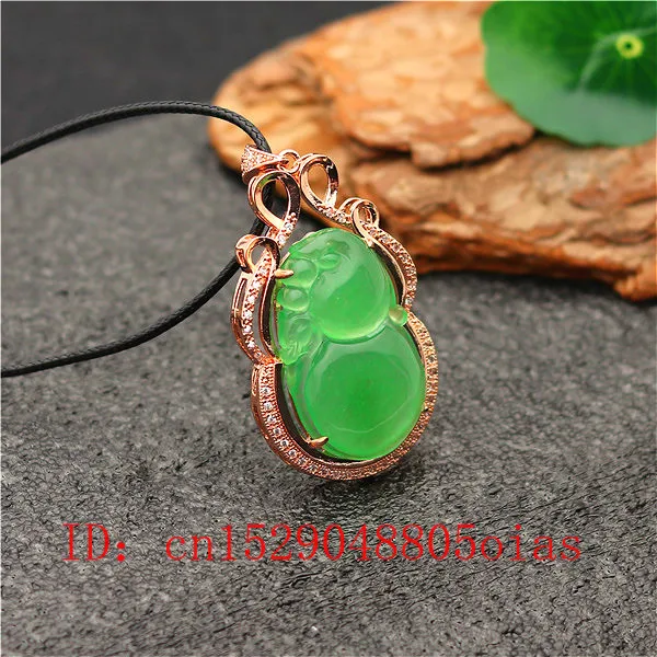 Подвеска в виде тыквы из натурального зеленого нефрита серебро 925 пробы ожерелье