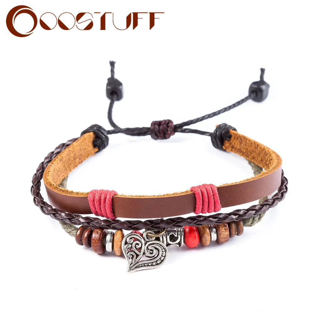 Кожаные браслеты для женщин и мужчин ювелирные изделия браслет с подвеской в