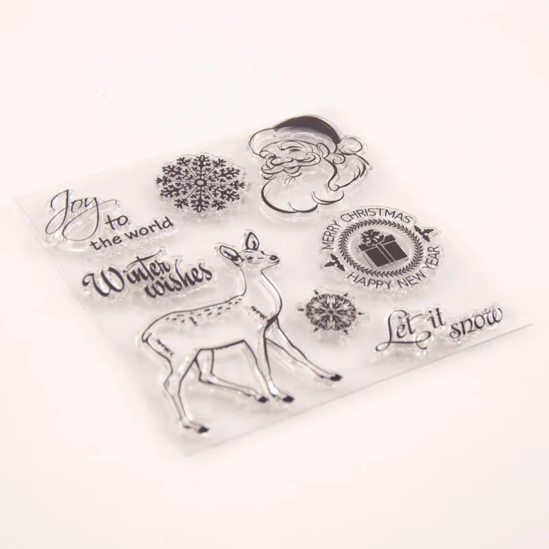 

Christmas Transparent Stamps for DIY Scrapbooking Card Santa Claus Clear Stamps Making Album paper Craft Decoration New Stamps