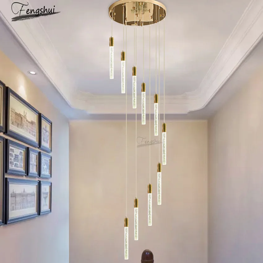 Постсовременный светодиодный светильник роскошный хрустальный в полоску для