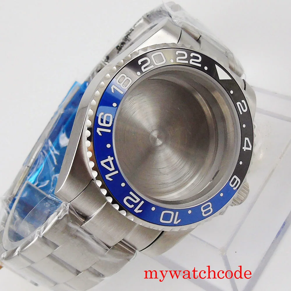 Fit NH35 NH36 ETA2824 PT5000 Miyota82 DG2813 Movement 40mm Stainless Steel Men Watch Case Bracelet Rotating Bezel Saphhire Glass