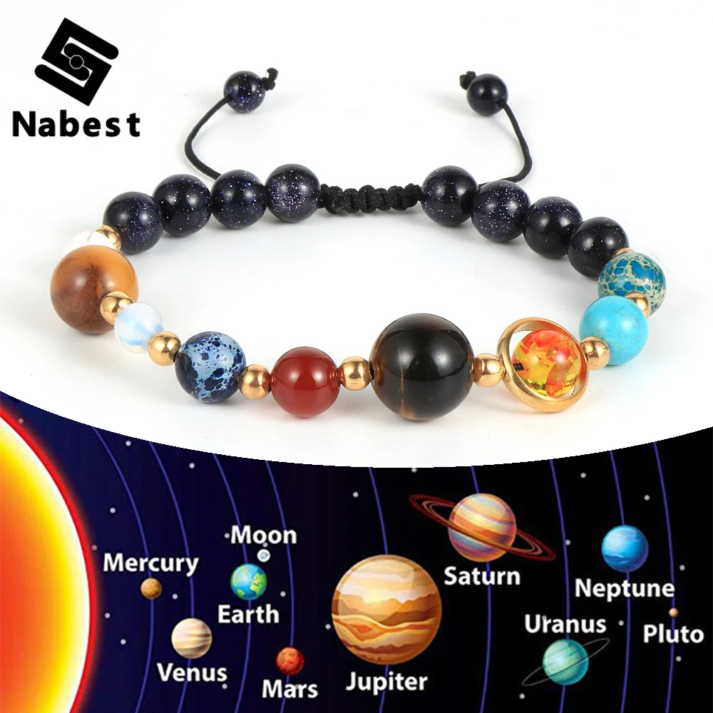 Мужчины Женщины Вселенная Йога Будда молитва браслеты Рэйки Лава камень голубой