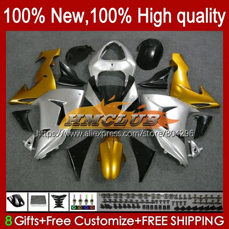 

Корпус для KAWASAKI NINJA ZX 1000 CC ZX10R 06 07 85No.14 ZX 10 R ZX1000CC 1000CC ZX 10R ZX-10R 2006 Золотой Серебристый 2007 обтекатель