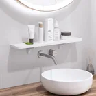 Полка настенная пластиковая для ванной комнаты, домашние аксессуары, белая стойка-органайзер, Скандинавская полка для хранения, Большая полка без гвоздей