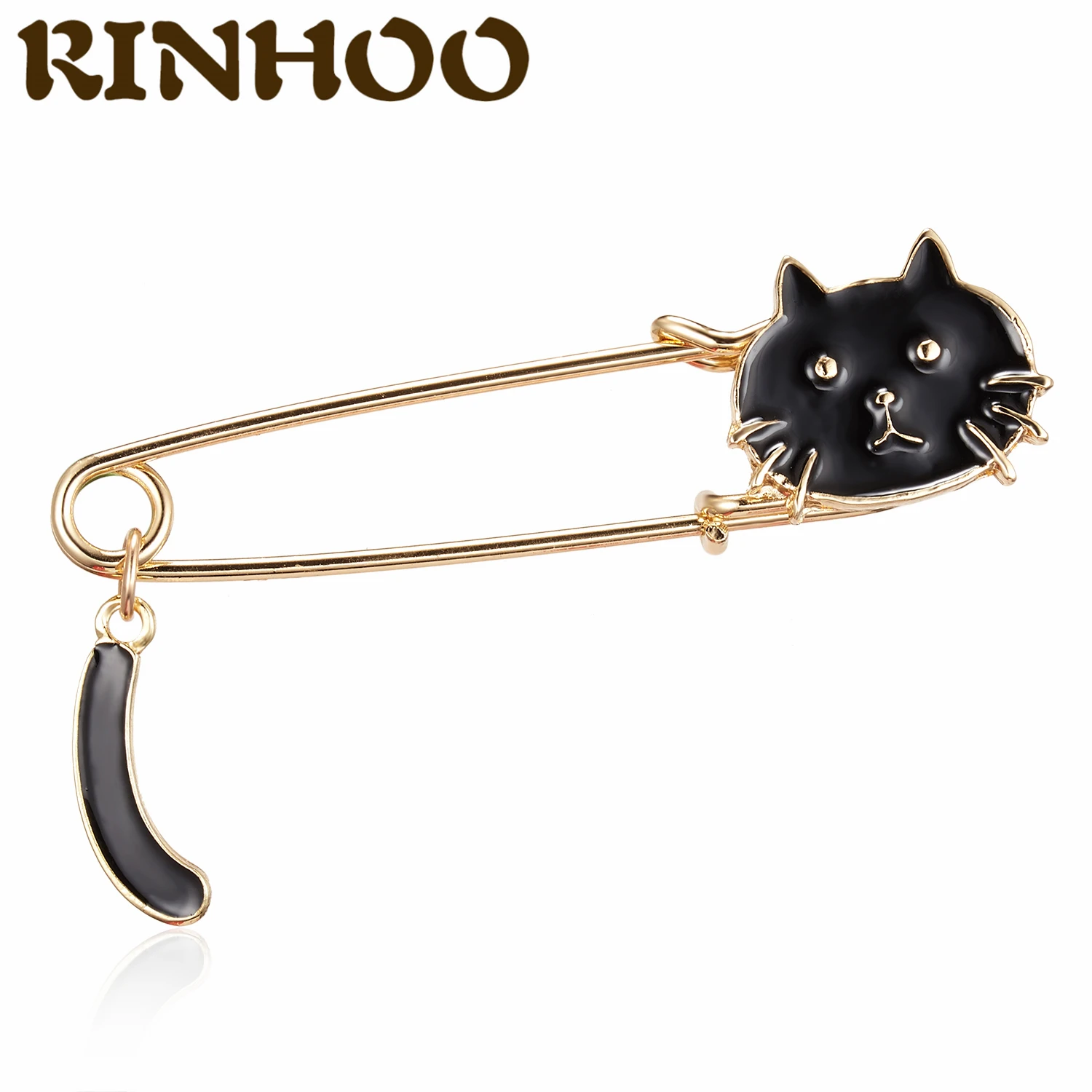RINHOO простой милый мультфильм Эмаль Булавка Кот голова брошь длинная игла мода