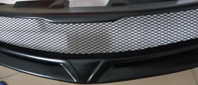 Подходит для 2009-2013 KIA Forte Carbon Fiber Black Car передний бампер сетка решетка Вокруг отделки гоночных Грилей