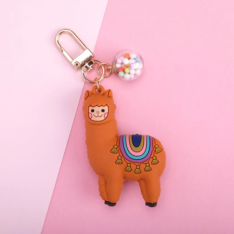 Милый брелок-альпака корейский модный брелок с подвеской в виде сердца и шара
