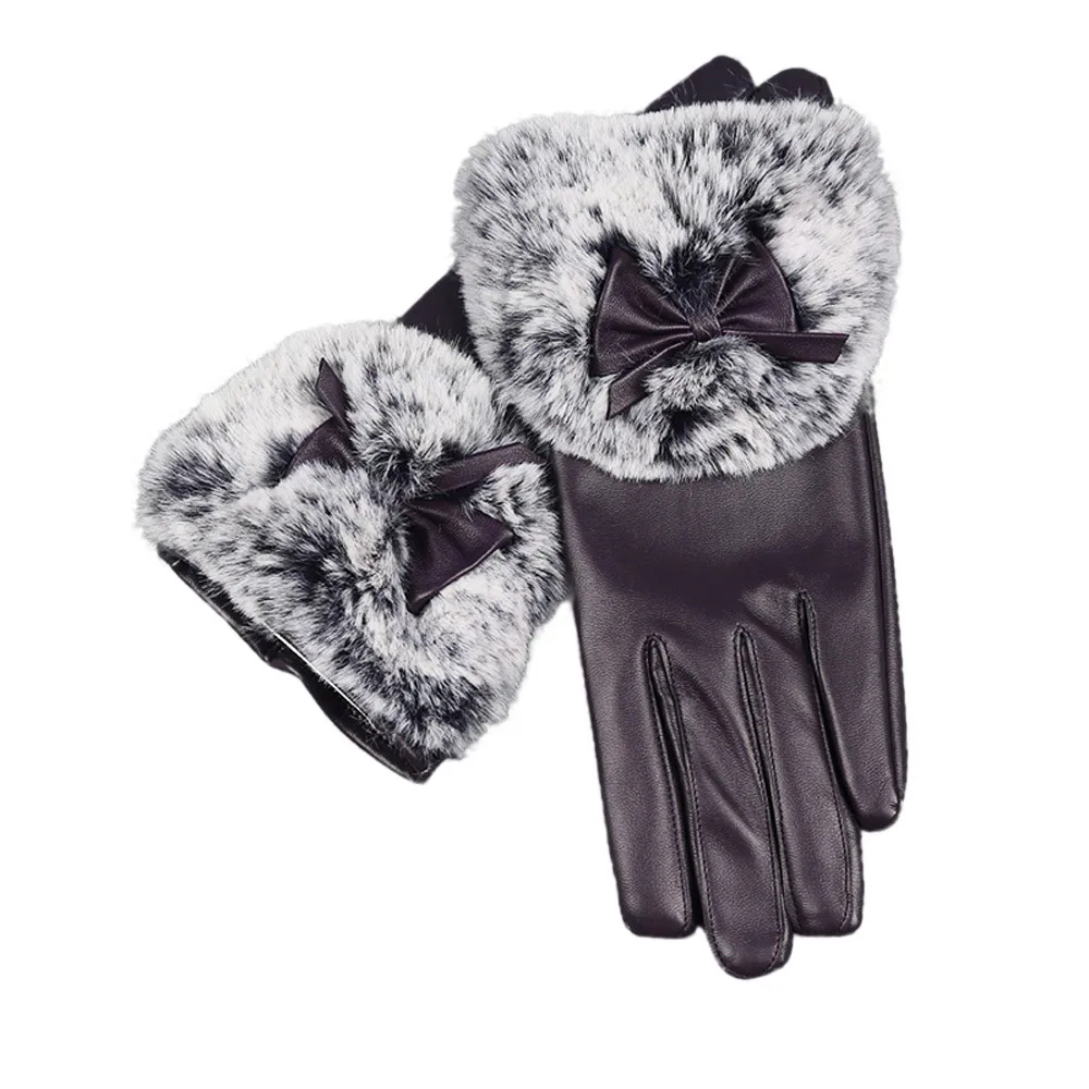 Новые женские зимние перчатки для рук модные из искусственной кожи Осенние