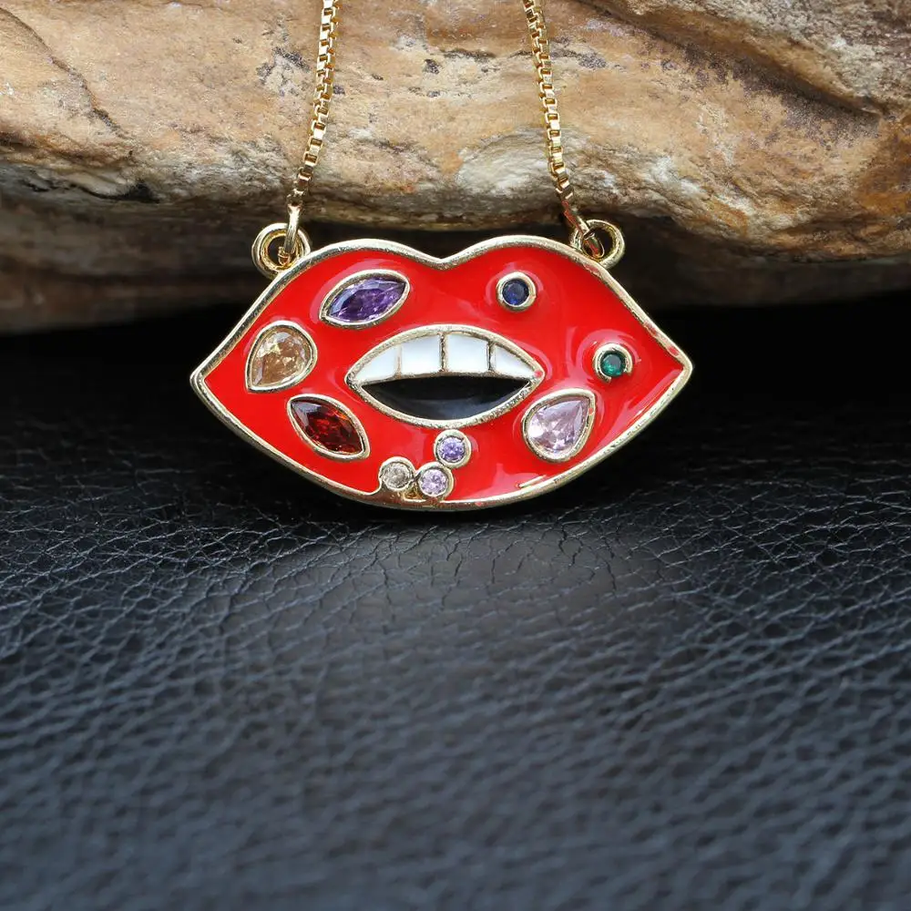 Красочные бабочки камень Мода CZ микро магазин ювелирных изделий Подвеска губы