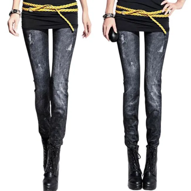 Gray Nice Stretchy Jeans Women Look Fashion Jeans For Women Sexy Slimming Skinny Leg Pants Hole Jeans mujer - Цвет: Gray