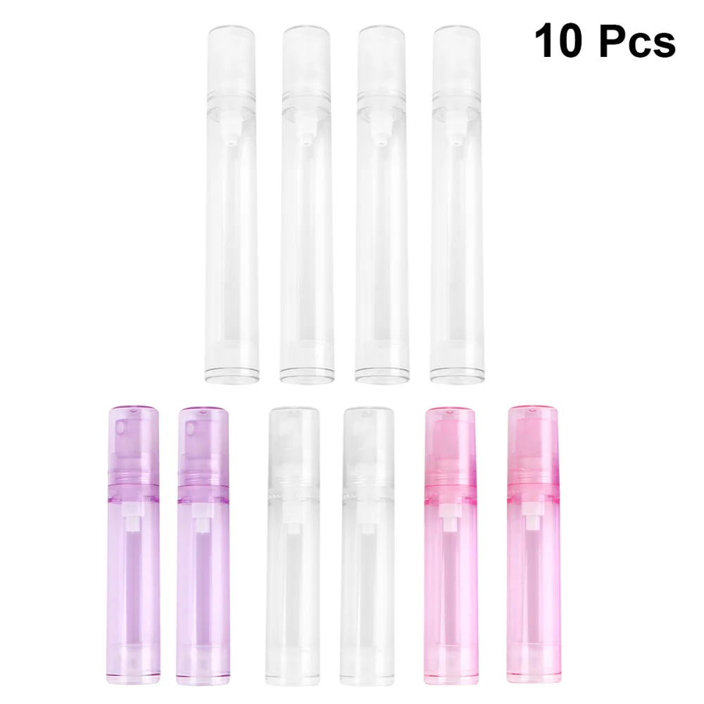 

10pcs Empty Vacuum Bottle Lotion Bottle Refillable Portable Dispenser Bottle Travel Liquid Storage Bottle (Assorted Colo