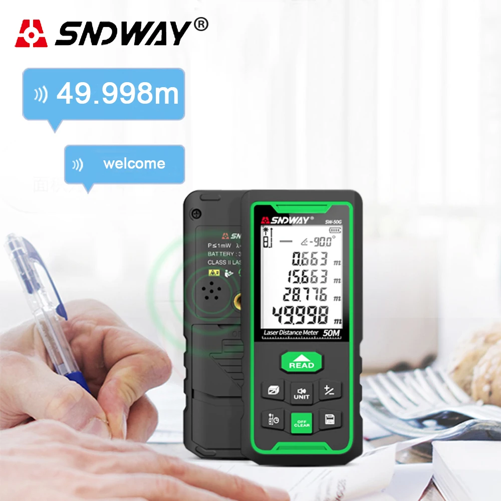 SNDWAY 50 м 70 100 цифровой лазерный дальномер зеленый электронная линейка внутренняя