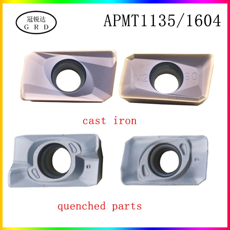 

High quality APMT1135 APMT1604 inserts for Cast iron quenching APMT1135PDER APMT1604PDER XM H2 M2 blade HRC 70° carbide inserts