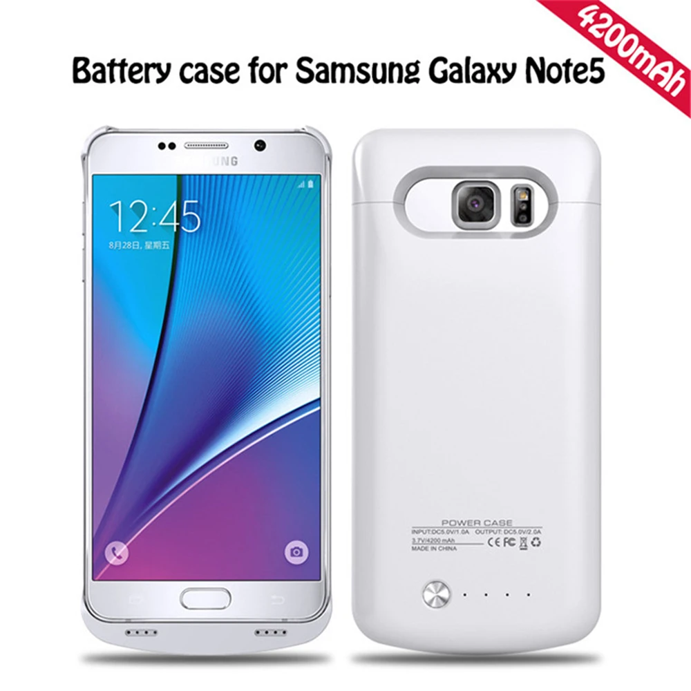 4200 мАч зарядное устройство чехол s для samsung Galaxy Note 5 N9200 чехол питания внешний аккумулятор чехол для samsung Note 5